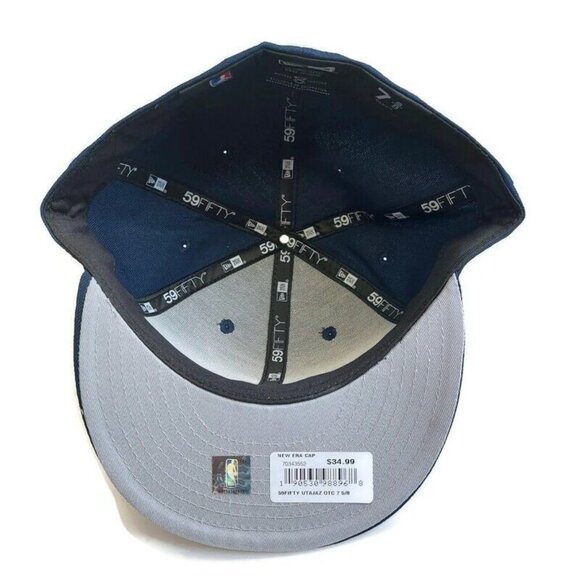 59Fifty New Era Size 7 5/8 NBA Utah Jazz Fitted Hat OTC Cap Blue - Picture 6 of 7